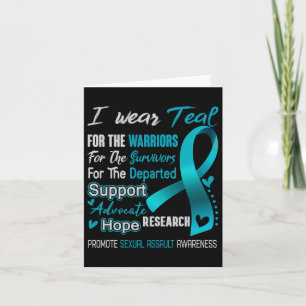 I Wear Teal For Ual Ault Awareness Comfort Colours Card