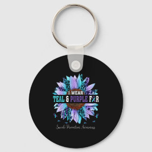I Wear Teal Puple For Suicide Prevention Awareness Key Ring