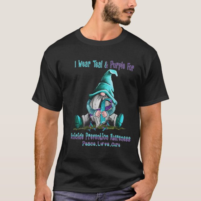 I wear teal, purple for birth Suicide Prevention T-Shirt (Front)