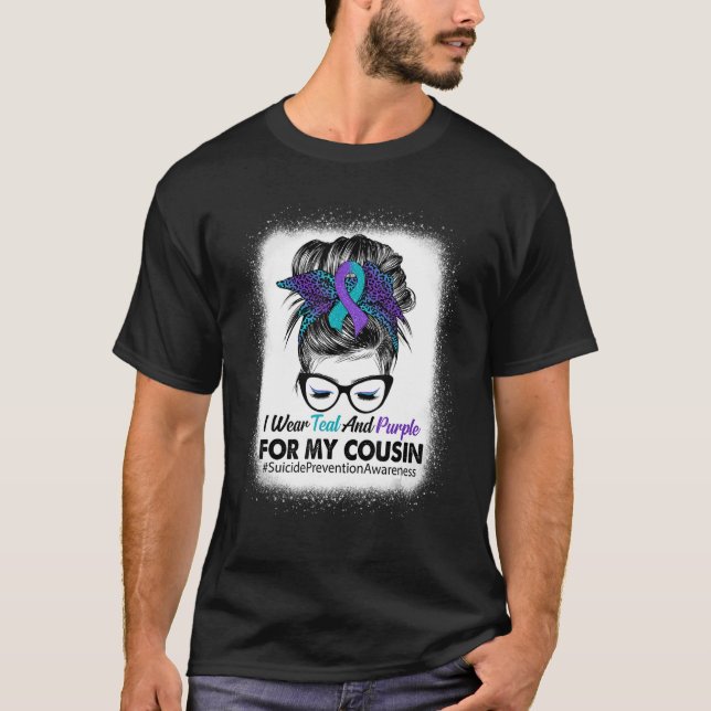I Wear Teal Purple For Cousin Suicide Prevention A T-Shirt (Front)