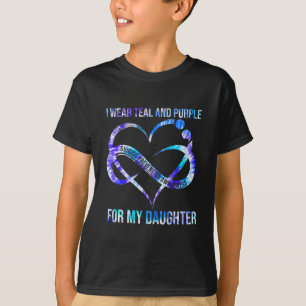 I Wear Teal Purple For Daughter Suicide Prevention T-Shirt