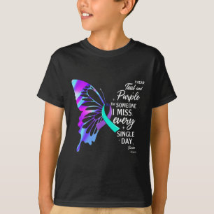 I Wear Teal Purple For Memorial Suicide Prevention T-Shirt