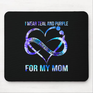 I Wear Teal Purple For Mum Suicide Prevention Awar Mouse Mat