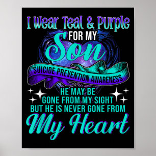 I Wear Teal Purple For My Son Prevention Awareness Poster
