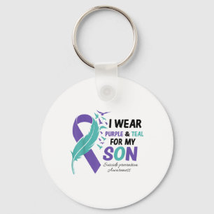 I Wear Teal Purple For My Son Suicide Prevention A Key Ring