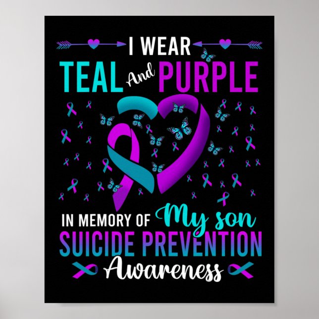 I Wear Teal Purple For My Son Suicide Prevention A Poster (Front)