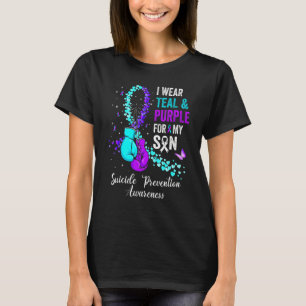 I Wear Teal & Purple For My Son Suicide Prevention T-Shirt