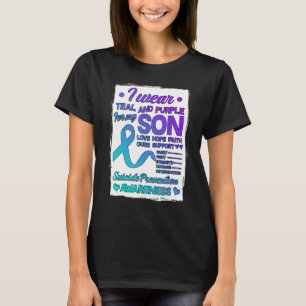 I Wear Teal & Purple For My Son Suicide Prevention T-Shirt