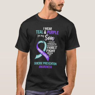I Wear Teal & Purple For My Son Suicide Prevention T-Shirt