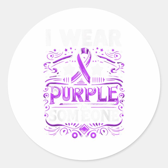 I Wear Teal Purple For Someone I Miss Suicide Awar Classic Round Sticker (Front)