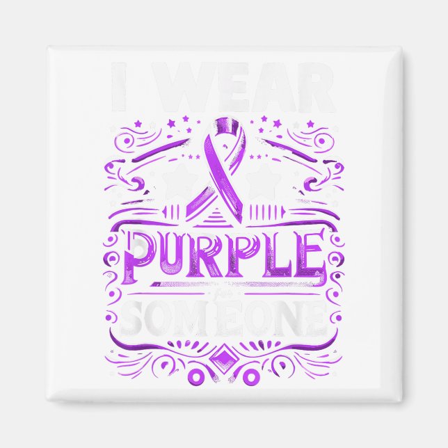 I Wear Teal Purple For Someone I Miss Suicide Awar Magnet (Front)