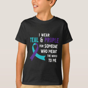 I Wear Teal Purple For Someone Suicide Prevention T-Shirt