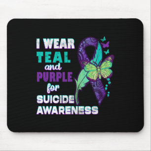 I Wear Teal Purple for Suicide Awareness You Matte Mouse Mat