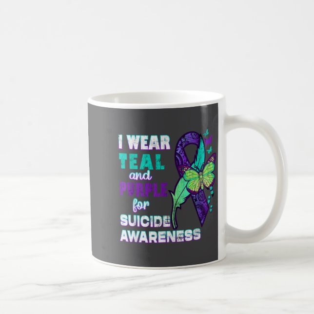 I Wear Teal Purple For Suicide Awareness You Women Coffee Mug (Right)