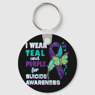 I Wear Teal Purple For Suicide Awareness You Women Key Ring