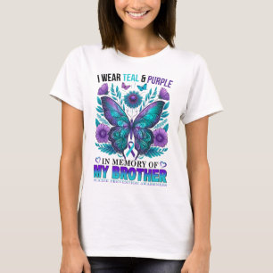 I Wear Teal Purple In Memory Of My Brother Suicide T-Shirt
