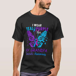 I Wear Teal Purple In Memory Of My Grandpa Suicide T-Shirt