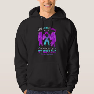 I Wear Teal Purple In Memory Of My Husband Suicide Hoodie