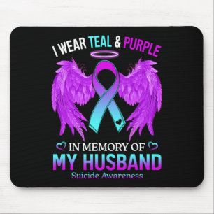 I Wear Teal Purple In Memory Of My Husband Suicide Mouse Mat