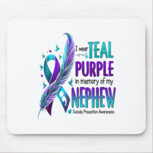 I Wear Teal Purple In Memory Of My Nephew Suicide Mouse Mat