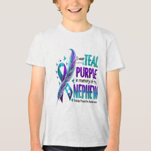 I Wear Teal Purple In Memory Of My Nephew Suicide Tri-Blend Shirt