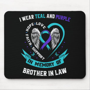 I Wear Teal Purple Suicide Awareness Shirt Brother Mouse Mat