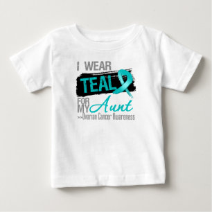 I Wear Teal Ribbon For My Aunt Ovarian Cancer Baby T-Shirt