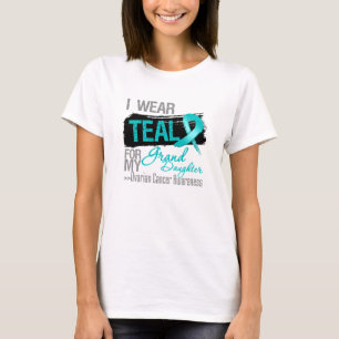 I Wear Teal Ribbon Granddaughter Ovarian Cancer T-Shirt