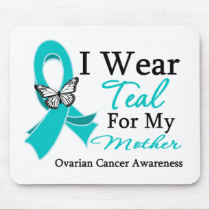 I Wear Teal Ribbon Mother Ovarian Cancer Mouse Mat