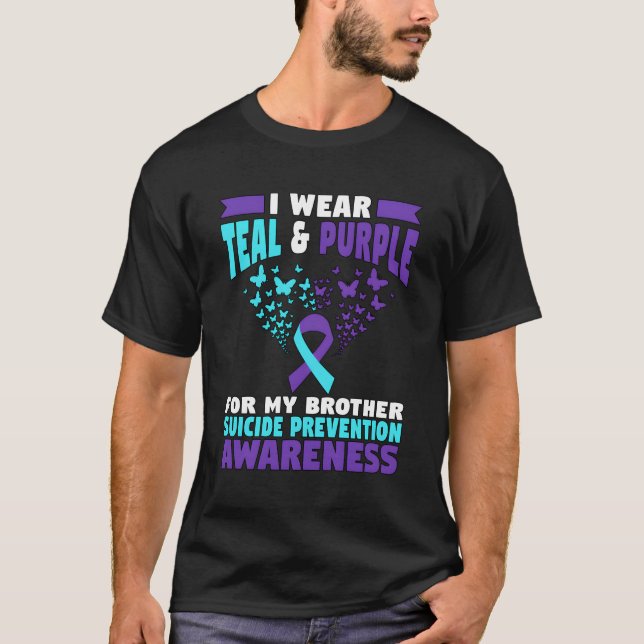 I Wear Tealpurple For My Brother Suicide T-Shirt (Front)