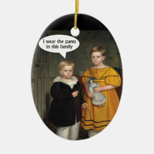 I wear the Pants - Funny Gay Couple Ceramic Tree Decoration