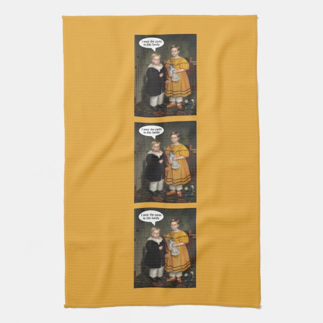 I wear the Pants - Funny Gay Couple Tea Towel (Vertical)
