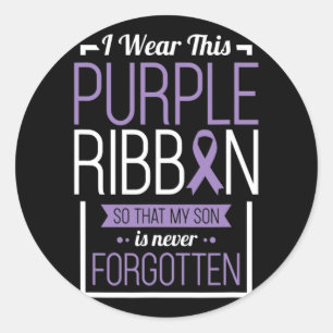 I Wear This Purple Ribbon Overdose Awareness Day G Classic Round Sticker