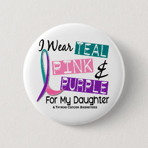 I Wear Thyroid Cancer Ribbon For My Daughter 37 6 Cm Round Badge