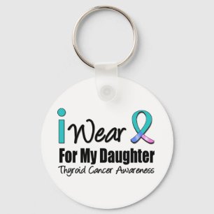 I Wear Thyroid Cancer Ribbon For My Daughter Key Ring