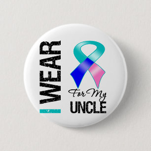 I Wear Thyroid Cancer Ribbon For My Uncle 6 Cm Round Badge