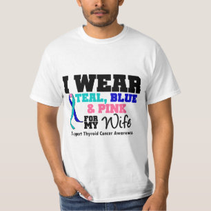 I Wear Thyroid Cancer Ribbon For My Wife T-Shirt