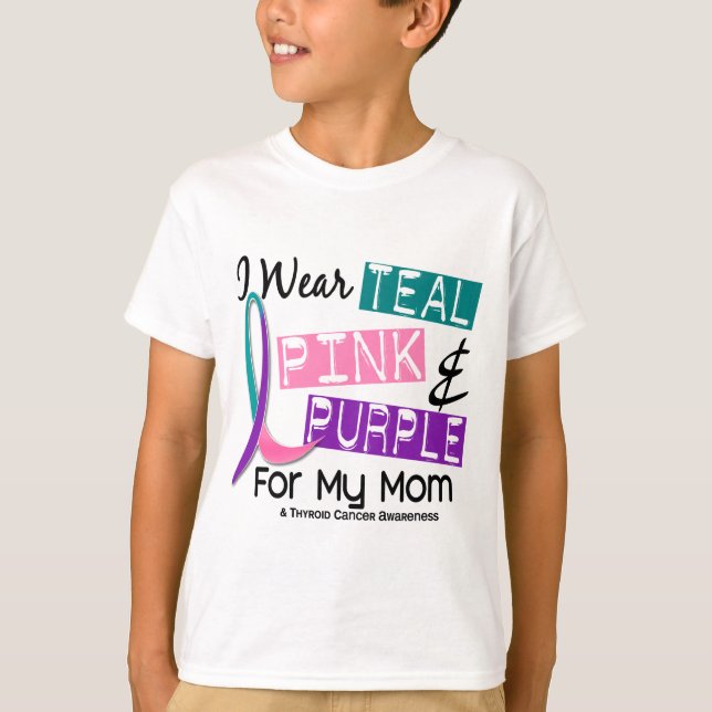 I Wear Thyroid Ribbon For My Mum 37 T-Shirt (Front)