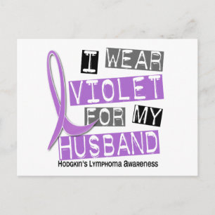 I Wear Violet For My Husband 37 Hodgkin’s Lymphoma Postcard