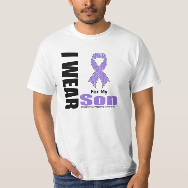 I Wear Violet Ribbon For My Son Hodgkins Disease T-Shirt (Front)