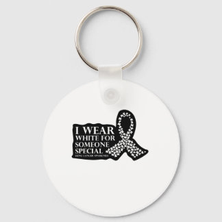 I Wear White for Someone Special Lung Cancer Key Ring