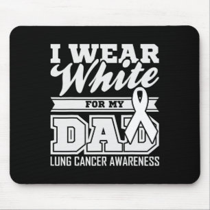 I Wear White World Cancer Day Gift White Ribbon Da Mouse Mat