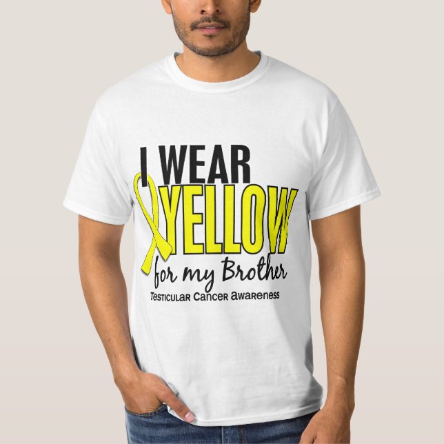 I Wear Yellow Brother 10 Testicular Cancer T-Shirt (Front)