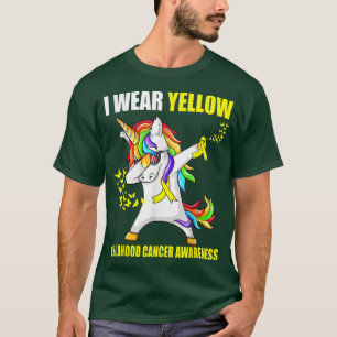 I Wear Yellow Childhood Cancer Awareness Ribbon Un T-Shirt