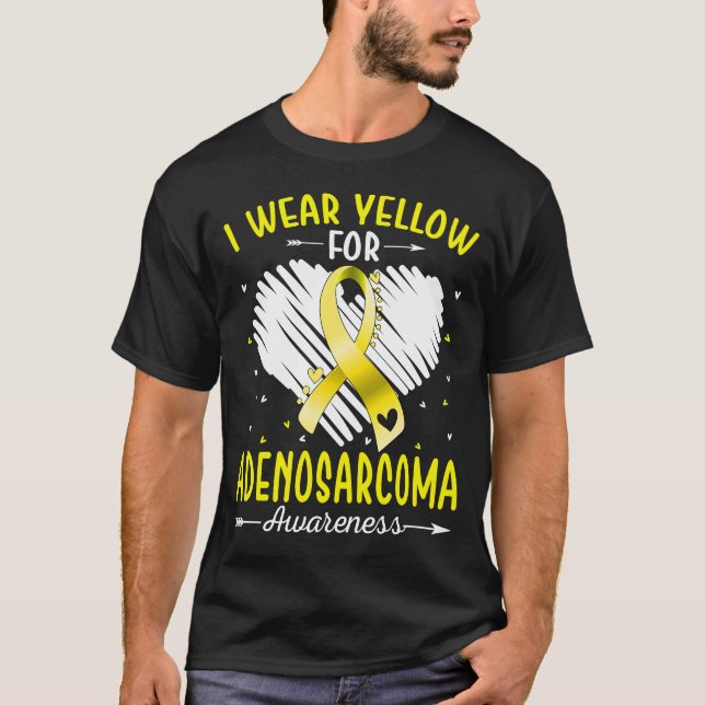 I Wear Yellow For ADENOSARCOMA Awareness T-Shirt (Front)