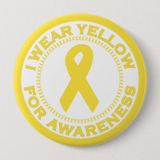 I Wear Yellow For Awareness 10 Cm Round Badge