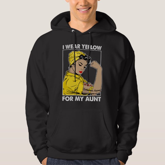 I Wear Yellow For My Aunt  Endometriosis Awareness Hoodie (Front)
