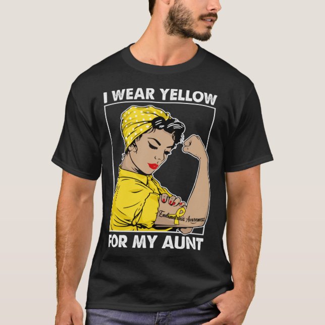 I Wear Yellow For My Aunt  Endometriosis Awareness T-Shirt (Front)