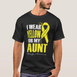 I Wear Yellow For My Aunt Obesity Awareness Feathe T-Shirt