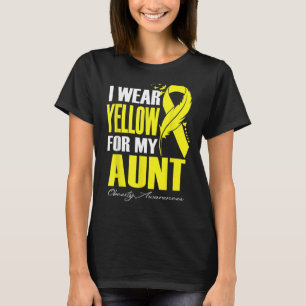 I Wear Yellow For My Aunt Obesity Awareness Feathe T-Shirt